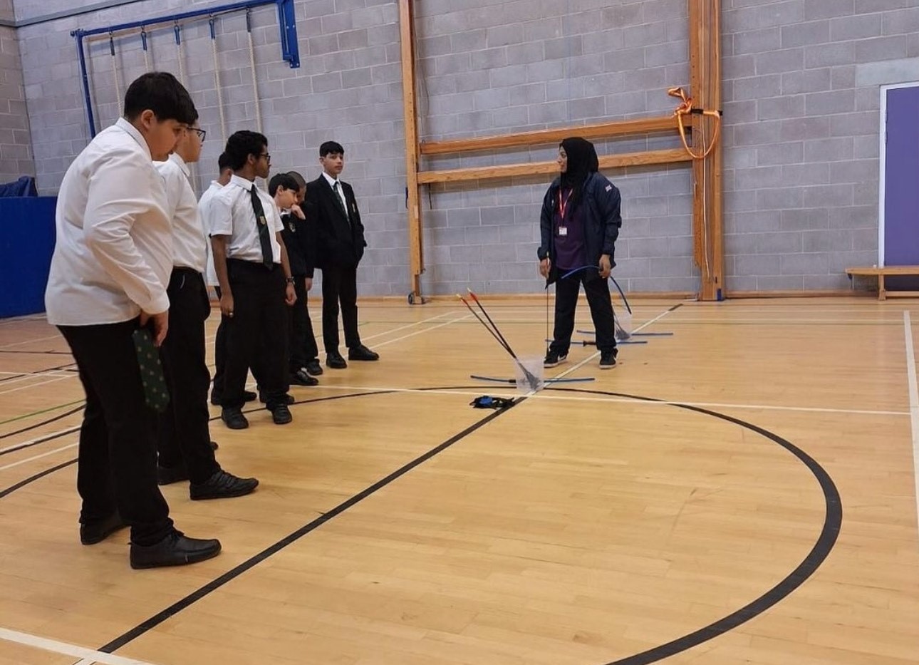 Students on the Young Archery Leaders course